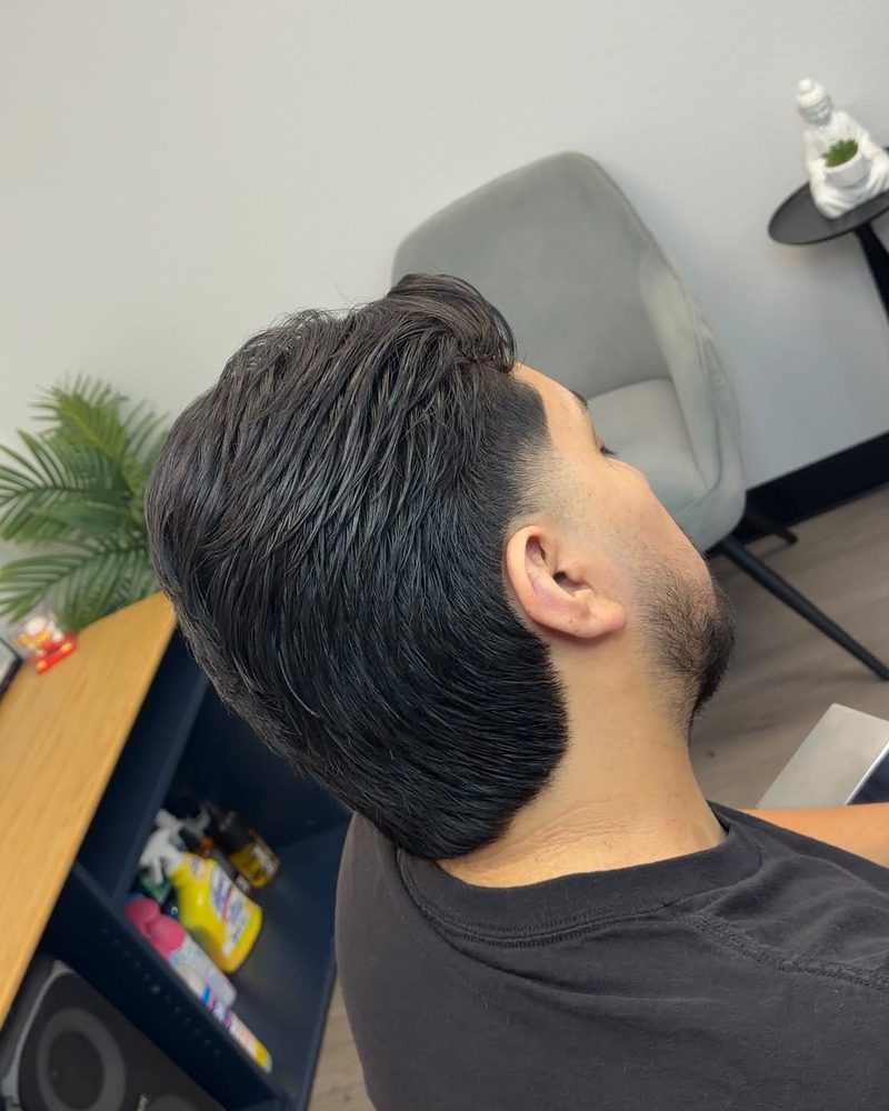 Low Taper haircut, side profile